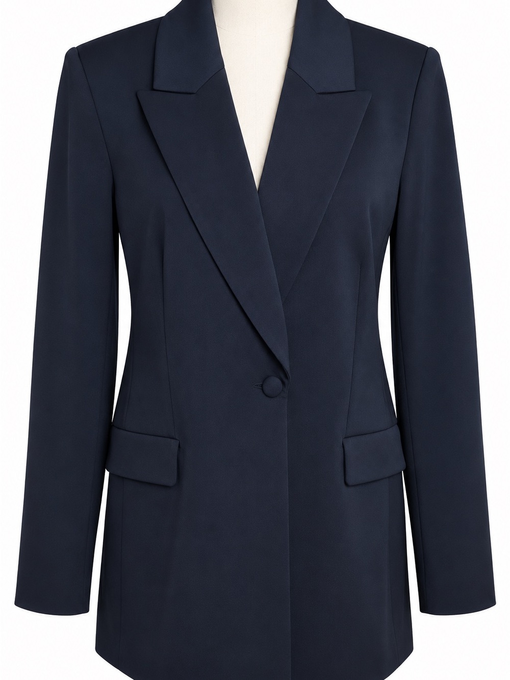 Good American NWT Navy Scuba Knit Blazer Size 4 Zip Cuffs